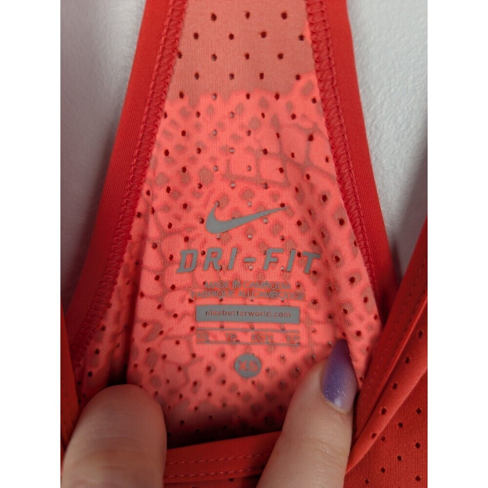 Nike Dri-Fit Women's Slam Printed Breathe Tennis Tank Top XS Perforated Orange - Picture 5 of 10